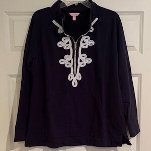 Lilly Pulitzer Dark Blue Jacket with White Detailing